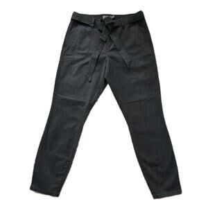 Vineyard Vines Women's Size 8 Pants Dark Charcoal Gray With Belt Cotton Preppy